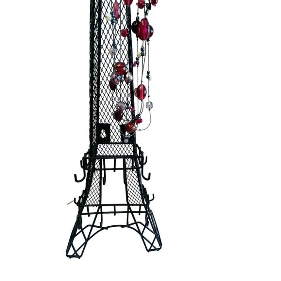 Black Metal Eiffel Tower Jewelry Holder Paris 32 Hooks for Necklace & Bracelets - Picture 9 of 15